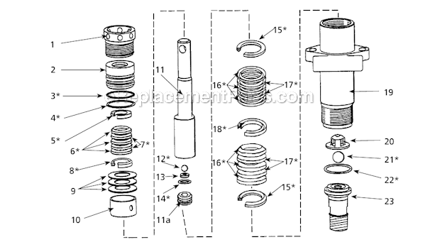 Pump Diagram and Parts List for AL2710  Campbell Hausfeld Paint Sprayer